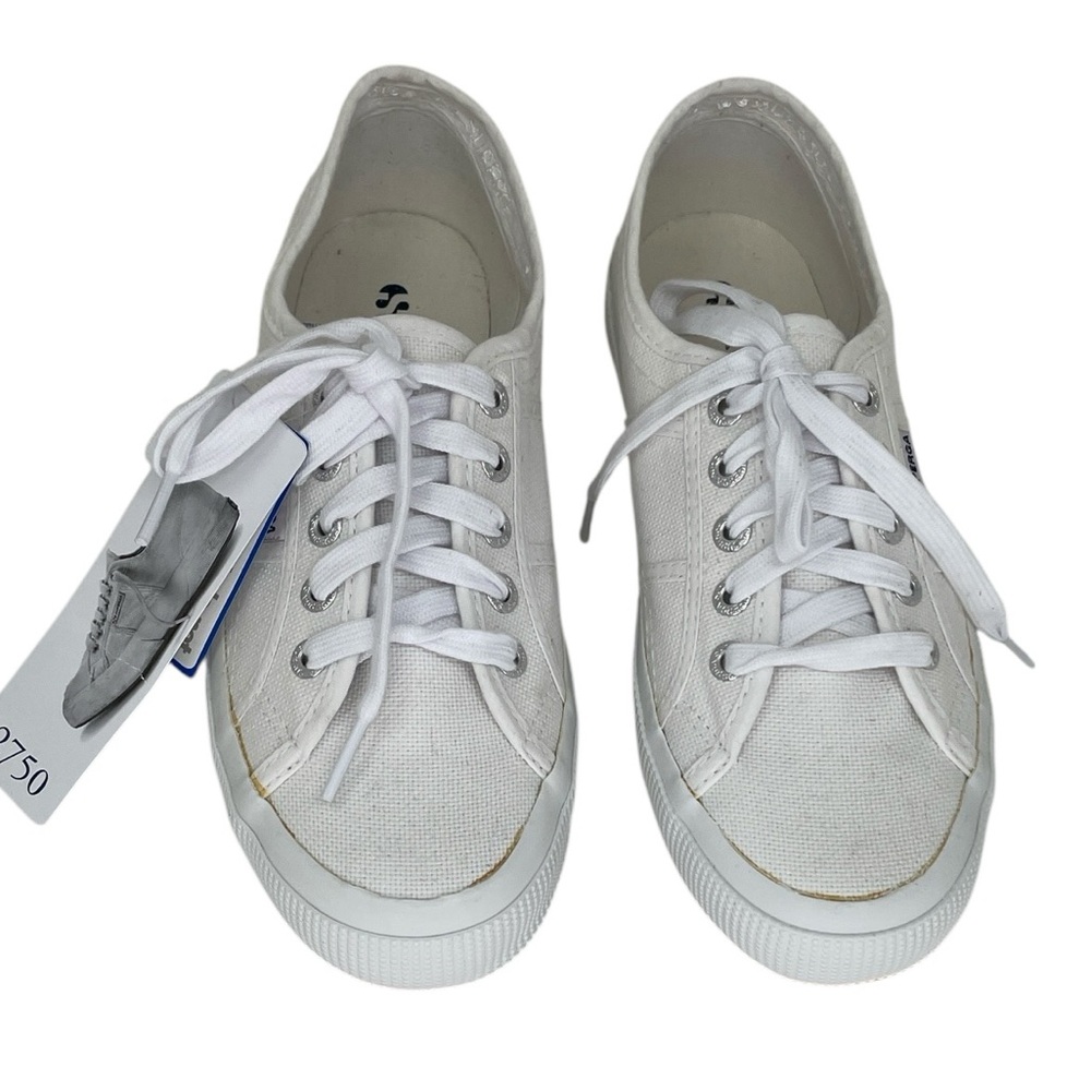 SUPERGA Shoes White Canvas Sneakers NWT Size 7.5